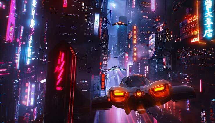 rua-da-cidade-cyberpunk-a-noite-com-luzes-de-neon-e-estetica-futurista_23-2151488768 Cyberpunk 2077: O Futuro do Gaming Está Aqui?